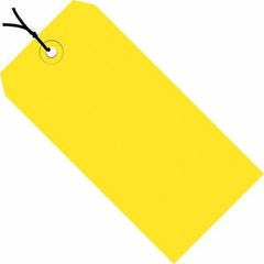 Made in USA - 3-3/4" High x 1-7/8" Long, Safety & Facility Blank Tag - Yellow Cardstock - All Tool & Supply