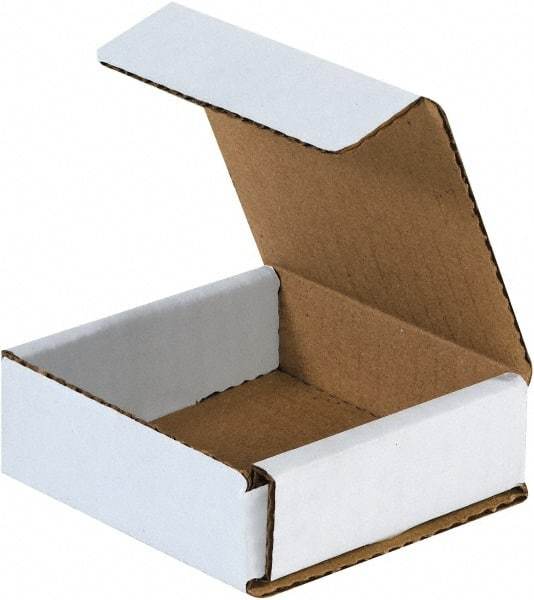 Made in USA - 3" Wide x 3" Long x 1" High Rectangle Crush Proof Mailers - 1 Wall, White - All Tool & Supply