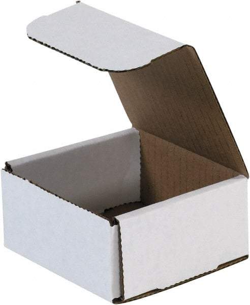 Made in USA - 8" Wide x 8" Long x 4" High Rectangle Crush Proof Mailers - 1 Wall, White - All Tool & Supply