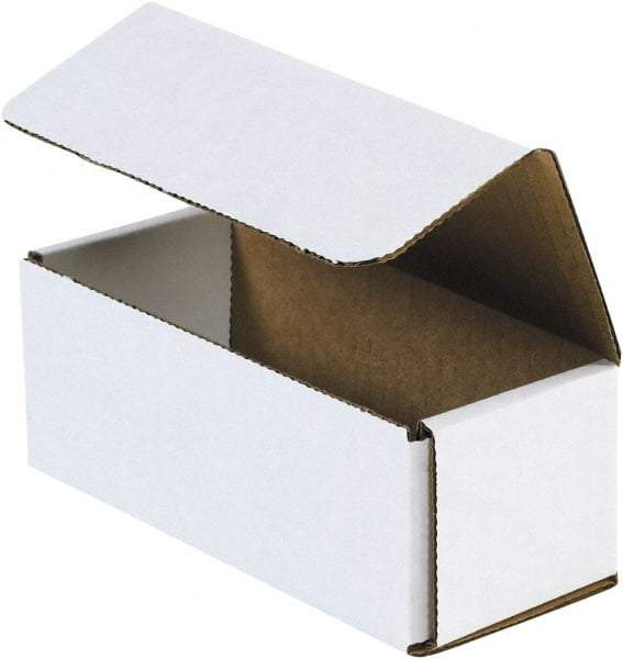 Made in USA - 5" Wide x 10" Long x 4" High Rectangle Crush Proof Mailers - 1 Wall, White - All Tool & Supply