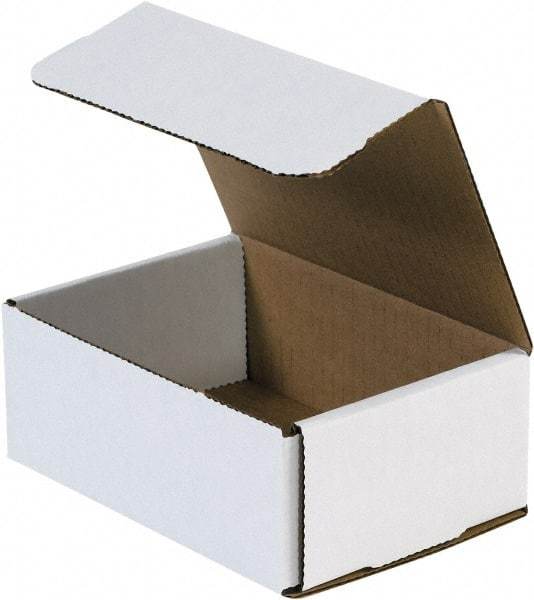 Made in USA - 4-1/2" Wide x 6-1/2" Long x 2-1/2" High Rectangle Crush Proof Mailers - 1 Wall, White - All Tool & Supply