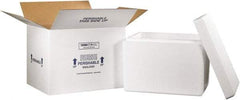 Made in USA - 15-1/2" Wide x 21-1/4" Long x 15-1/2" High Rectangle Insulated Box - 1 Wall, White - All Tool & Supply