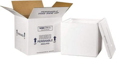 Made in USA - 13" Wide x 13" Long x 12-1/2" High Rectangle Insulated Box - 1 Wall, White - All Tool & Supply