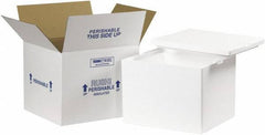 Made in USA - 10" Wide x 12" Long x 9" High Rectangle Insulated Box - 1 Wall, White - All Tool & Supply