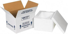 Made in USA - 6" Wide x 8" Long x 4-1/8" High Rectangle Insulated Box - 1 Wall, White - All Tool & Supply