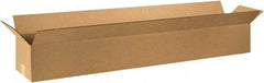 Made in USA - 6" Wide x 48" Long x 6" High Rectangle Corrugated Shipping Box - 1 Wall, Kraft (Color), 65 Lb Capacity - All Tool & Supply