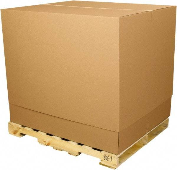 Made in USA - 36" Wide x 36" Long x 40" High Rectangle Telescoping Box - 1 Wall, Kraft (Color), 65 Lb Capacity - All Tool & Supply