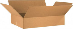 Made in USA - 24" Wide x 36" Long x 8" High Rectangle Corrugated Shipping Box - 1 Wall, Kraft (Color), 65 Lb Capacity - All Tool & Supply