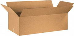 Made in USA - 18" Wide x 36" Long x 12" High Rectangle Corrugated Shipping Box - 1 Wall, Kraft (Color), 65 Lb Capacity - All Tool & Supply