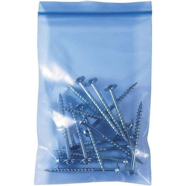 Made in USA - 4 x 6", 4 mil VCI Reclosable Polybags - Blue - All Tool & Supply