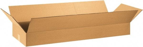 Made in USA - 12" Wide x 36" Long x 4" High Rectangle Corrugated Shipping Box - 1 Wall, Kraft (Color), 65 Lb Capacity - All Tool & Supply