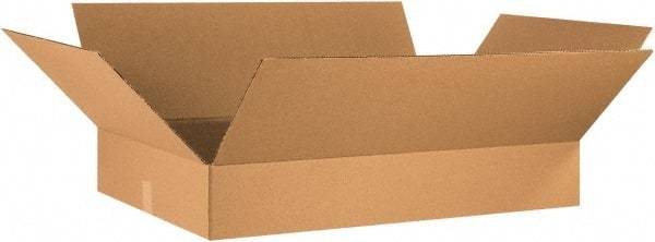 Made in USA - 24" Wide x 36" Long x 6" High Rectangle Corrugated Shipping Box - 1 Wall, Kraft (Color), 65 Lb Capacity - All Tool & Supply