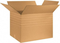 Made in USA - 24" Wide x 32" Long x 24" High Rectangle Multi-Depth Box - 1 Wall, Kraft (Color), 95 Lb Capacity - All Tool & Supply