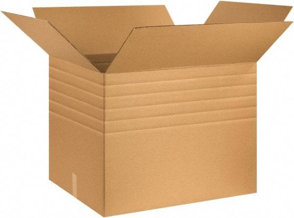 Made in USA - 24" Wide x 30" Long x 24" High Rectangle Multi-Depth Box - 1 Wall, Kraft (Color), 95 Lb Capacity - All Tool & Supply