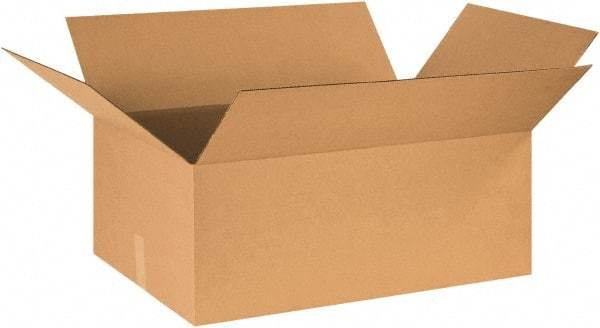 Made in USA - 20" Wide x 30" Long x 12" High Rectangle Corrugated Shipping Box - 1 Wall, Kraft (Color), 65 Lb Capacity - All Tool & Supply