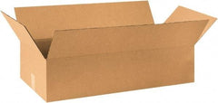 Made in USA - 20" Wide x 36" Long x 12" High Rectangle Corrugated Shipping Box - 1 Wall, Kraft (Color), 65 Lb Capacity - All Tool & Supply