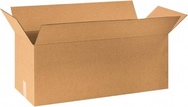 Made in USA - 12" Wide x 30" Long x 12" High Rectangle Corrugated Shipping Box - 1 Wall, Kraft (Color), 65 Lb Capacity - All Tool & Supply