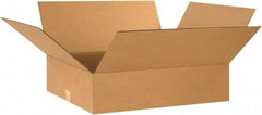 Made in USA - 20" Wide x 24" Long x 6" High Rectangle Corrugated Shipping Box - 1 Wall, Kraft (Color), 65 Lb Capacity - All Tool & Supply