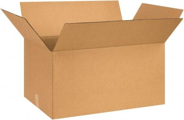 Made in USA - 15" Wide x 24" Long x 12" High Rectangle Corrugated Shipping Box - 1 Wall, Kraft (Color), 65 Lb Capacity - All Tool & Supply