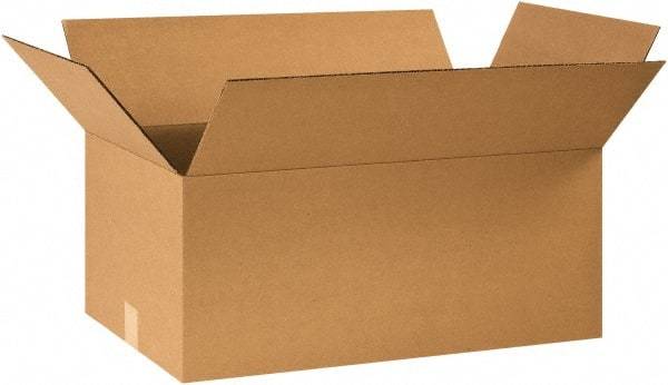 Made in USA - 14" Wide x 24" Long x 10" High Rectangle Corrugated Shipping Box - 1 Wall, Kraft (Color), 65 Lb Capacity - All Tool & Supply