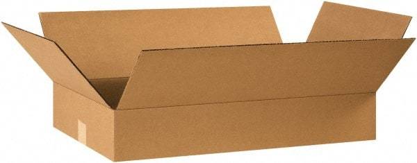 Made in USA - 14" Wide x 24" Long x 4" High Rectangle Corrugated Shipping Box - 1 Wall, Kraft (Color), 65 Lb Capacity - All Tool & Supply