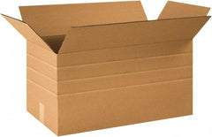 Made in USA - 12" Wide x 24" Long x 12" High Rectangle Multi-Depth Box - 1 Wall, Kraft (Color), 65 Lb Capacity - All Tool & Supply