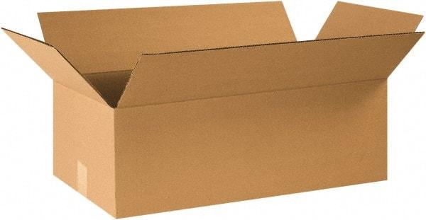 Made in USA - 12" Wide x 24" Long x 8" High Rectangle Corrugated Shipping Box - 1 Wall, Kraft (Color), 65 Lb Capacity - All Tool & Supply