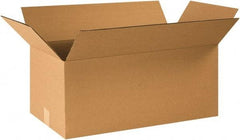 Made in USA - 12" Wide x 24" Long x 10" High Rectangle Corrugated Shipping Box - 1 Wall, Kraft (Color), 65 Lb Capacity - All Tool & Supply