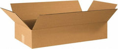 Made in USA - 12" Wide x 24" Long x 4" High Rectangle Corrugated Shipping Box - 1 Wall, Kraft (Color), 65 Lb Capacity - All Tool & Supply