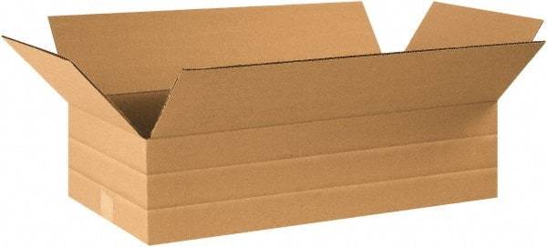 Made in USA - 12" Wide x 24" Long x 6" High Rectangle Multi-Depth Box - 1 Wall, Kraft (Color), 65 Lb Capacity - All Tool & Supply