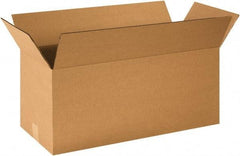 Made in USA - 10" Wide x 24" Long x 10" High Rectangle Corrugated Shipping Box - 1 Wall, Kraft (Color), 65 Lb Capacity - All Tool & Supply