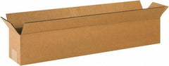 Made in USA - 4" Wide x 24" Long x 4" High Rectangle Corrugated Shipping Box - 1 Wall, Kraft (Color), 65 Lb Capacity - All Tool & Supply