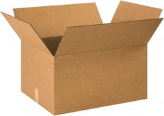 Made in USA - 17" Wide x 23" Long x 12" High Rectangle Corrugated Shipping Box - 1 Wall, Kraft (Color), 65 Lb Capacity - All Tool & Supply