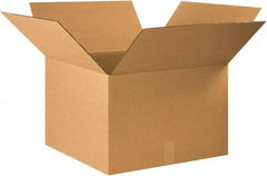 Made in USA - 22" Wide x 22" Long x 14" High Rectangle Corrugated Shipping Box - 1 Wall, Kraft (Color), 65 Lb Capacity - All Tool & Supply