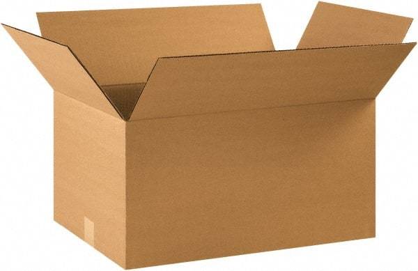 Made in USA - 14" Wide x 22" Long x 10" High Rectangle Corrugated Shipping Box - 1 Wall, Kraft (Color), 65 Lb Capacity - All Tool & Supply