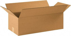 Made in USA - 10" Wide x 22" Long x 6" High Rectangle Corrugated Shipping Box - 1 Wall, Kraft (Color), 65 Lb Capacity - All Tool & Supply