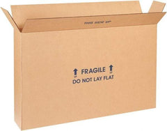 Made in USA - 6" Wide x 22" Long x 16" High Rectangle Moving Boxes - 1 Wall, Kraft (Color), 95 Lb Capacity - All Tool & Supply