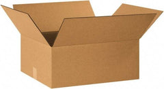 Made in USA - 18" Wide x 22" Long x 10" High Rectangle Corrugated Shipping Box - 1 Wall, Kraft (Color), 65 Lb Capacity - All Tool & Supply