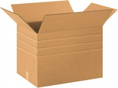 Made in USA - 14" Wide x 20" Long x 14" High Rectangle Multi-Depth Box - 1 Wall, Kraft (Color), 65 Lb Capacity - All Tool & Supply