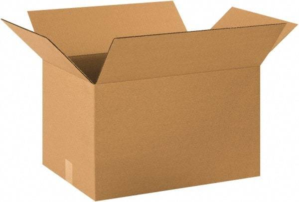 Made in USA - 14" Wide x 20" Long x 12" High Rectangle Corrugated Shipping Box - 1 Wall, Kraft (Color), 65 Lb Capacity - All Tool & Supply