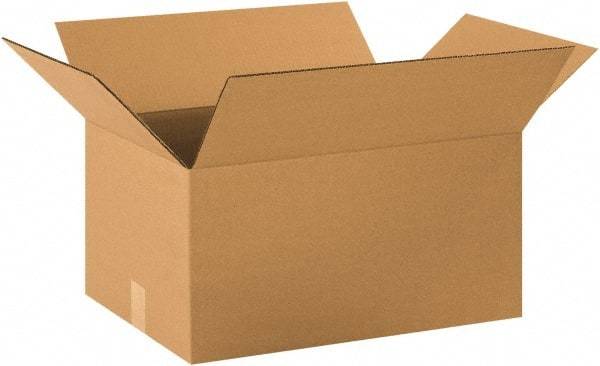 Made in USA - 16" Wide x 22" Long x 12" High Rectangle Corrugated Shipping Box - 1 Wall, Kraft (Color), 65 Lb Capacity - All Tool & Supply