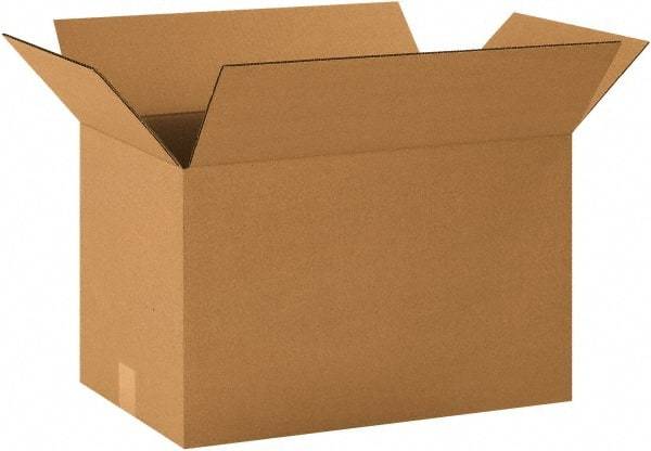 Made in USA - 12" Wide x 20" Long x 12" High Rectangle Corrugated Shipping Box - 1 Wall, Kraft (Color), 65 Lb Capacity - All Tool & Supply