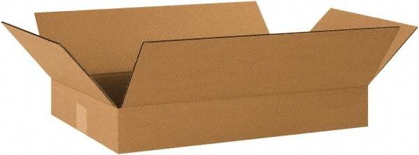 Made in USA - 12" Wide x 20" Long x 3" High Rectangle Corrugated Shipping Box - 1 Wall, Kraft (Color), 65 Lb Capacity - All Tool & Supply