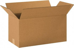 Made in USA - 10" Wide x 20" Long x 10" High Rectangle Corrugated Shipping Box - 1 Wall, Kraft (Color), 65 Lb Capacity - All Tool & Supply