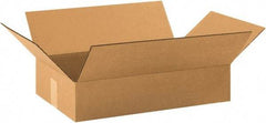 Made in USA - 12" Wide x 19" Long x 4" High Rectangle Corrugated Shipping Box - 1 Wall, Kraft (Color), 65 Lb Capacity - All Tool & Supply