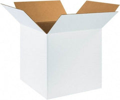 Made in USA - 18" Wide x 18" Long x 18" High Square Corrugated Shipping Box - 1 Wall, White, 65 Lb Capacity - All Tool & Supply