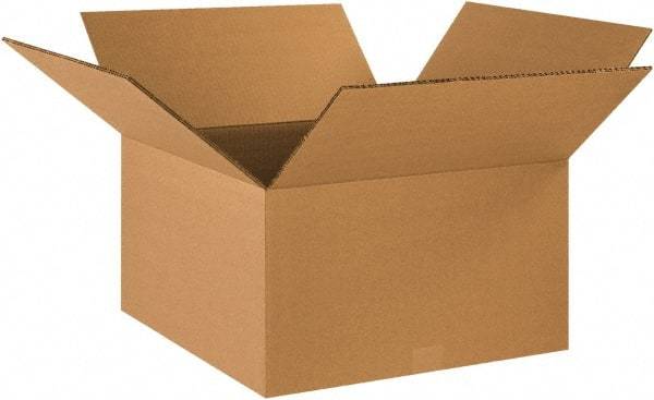 Made in USA - 18" Wide x 18" Long x 10" High Rectangle Heavy Duty Corrugated Box - 2 Walls, Kraft (Color), 100 Lb Capacity - All Tool & Supply