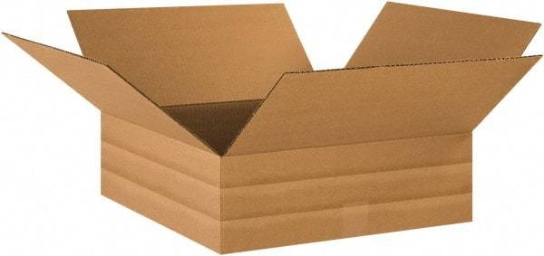 Made in USA - 18" Wide x 18" Long x 6" High Rectangle Multi-Depth Box - 1 Wall, Kraft (Color), 65 Lb Capacity - All Tool & Supply