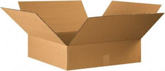 Made in USA - 22" Wide x 22" Long x 6" High Rectangle Corrugated Shipping Box - 1 Wall, Kraft (Color), 65 Lb Capacity - All Tool & Supply