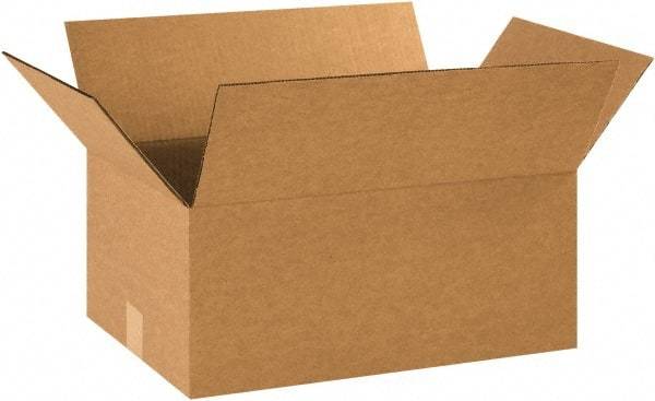 Made in USA - 12" Wide x 18" Long x 8" High Rectangle Corrugated Shipping Box - 1 Wall, Kraft (Color), 65 Lb Capacity - All Tool & Supply